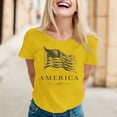 thumbnail image 6 of Wang6 Womens Short Sleeve Graphic Tees Casual America 250 Letter Printed Tshirts Summer Loose Fit Crew Neck Tops Yellow M, 6 of 6