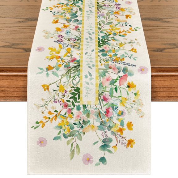 Smile Flower Floral Table Runner for Summer 13 x 72