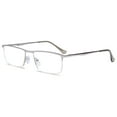 thumbnail image 1 of MAGIMODAC Anti Blue Light Reading Glasses Metal Spring Hinges Halframe Classic Blue Light Blocking Eyeglasses Eyewear Readers (Silver, +1.0), 1 of 5