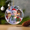 thumbnail image 3 of Round Christmas Tree Snowman Ornaments Christmas Decorations, Cute Acrylic Hanging Pendant for Christmas Tree Hanging Decoration 3.15 Inch White, 3 of 3