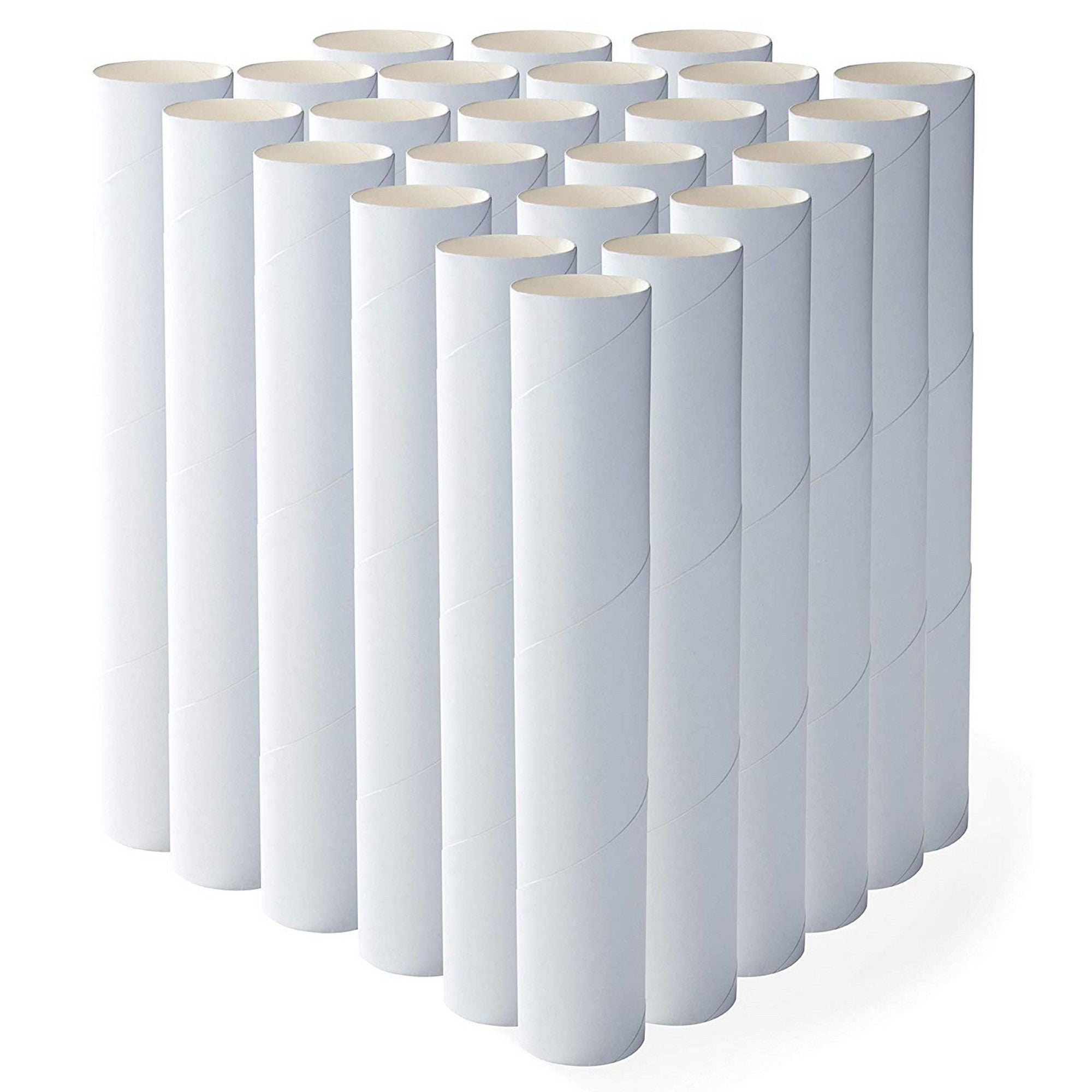 Worown 60 Pack 3.9 Inches White Craft Rolls Sturdy Cardboard Tubes for DIY Creative Handmade Projects