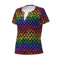 thumbnail image 2 of Naloa Dragon Scales Print T-Shirts Short Sleeve V Neck Tees for Women Fashion Tops Trendy Lightweight Soft Casual Summer Outfits Clothes, 2 of 5