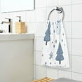 thumbnail image 3 of Yayeee 2 Pack Hand Towels for Bathroom 100% Cotton 16" x 28" Kitchen Towel, Blue Cute Snowmen, 3 of 7