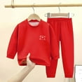 thumbnail image 2 of Edvintorg 2-16Years Winter Boys Clothes Fashion Solid Color Casual Long Sleeve Round Neck Pullover Sweatshirts and Long Pants Sets Loungewear Children's Tracksuit for Boys, 2 of 8