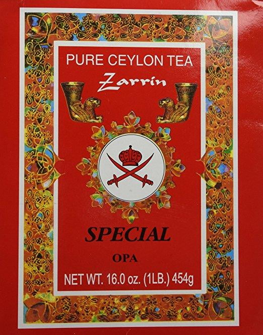 Zarrin Pure Ceylon Tea, Orange Pekoe A, 1LB (454g)