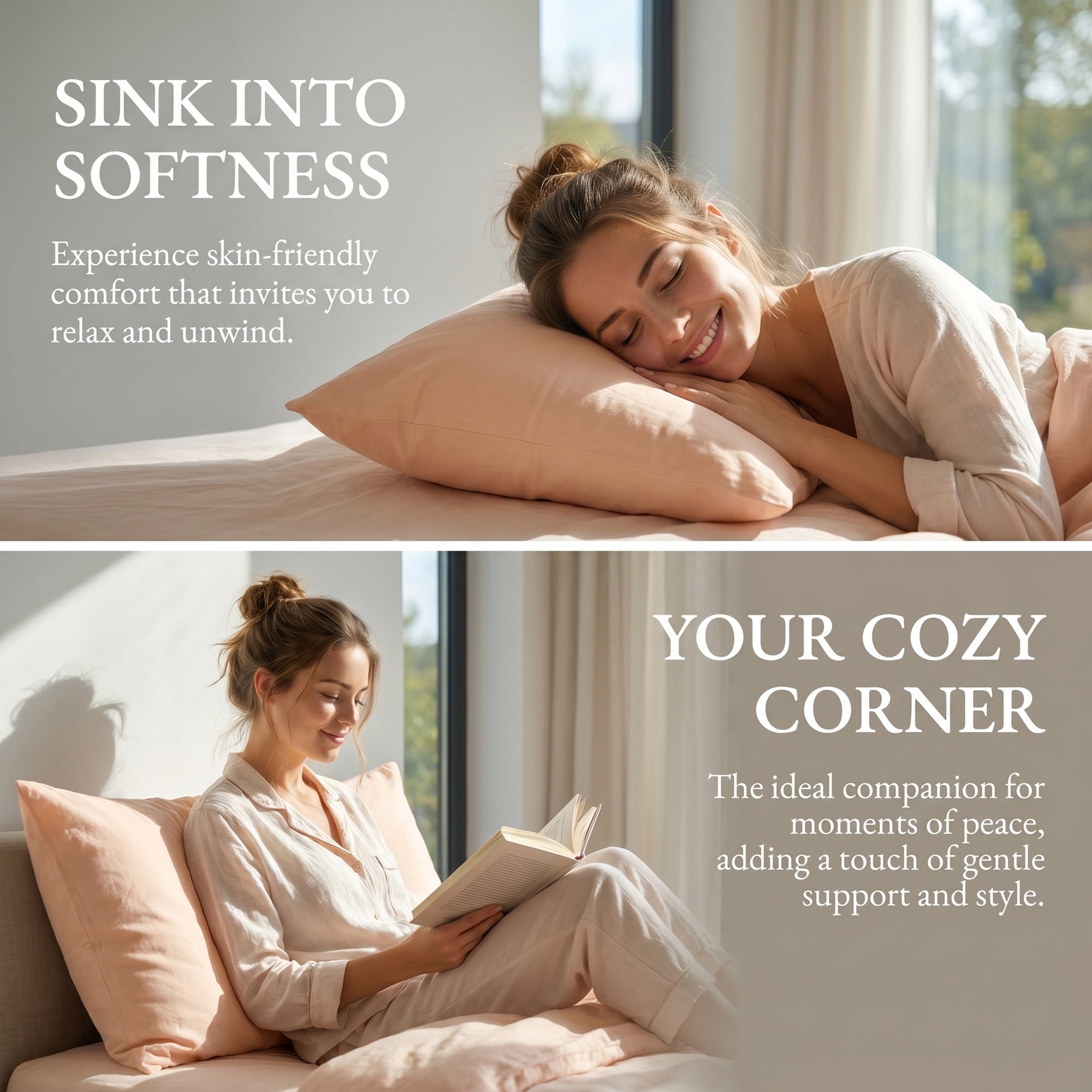 Unique Bargains 2 Pack Cotton Pillowcase Smooth Cooling Pillow Cases Envelope Closure Queen Pink - Khaki