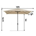 thumbnail image 2 of JUSTLET 8 x 10 ft Outdoor Rectangular Patio Market Umbrella, Beige, 2 of 8