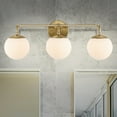 thumbnail image 5 of JONATHAN Y Louis Parisian Globe 25" 3-Light Metal/Frosted Glass Modern Contemporary LED Vanity, Brass Gold, 5 of 8