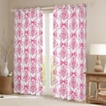thumbnail image 2 of Feelyou Western Bowknot Black Out Curtains, Pink Damask Curtains Pack of 2 (42x63 Each), 2 of 6