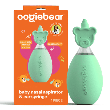 Oogiebear Nose Bulb Aspirator for Newborns – BPA-Free, Latex-Free Nasal Congestion Relief Tool, Mint Green