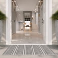thumbnail image 4 of SAFAVIEH Courtyard Everette Geometric Striped Indoor/Outdoor Area Rug, 5'3" x 7'7", Black/Grey, 4 of 14