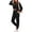 Black, variant on Women 2 Piece Outfits Long Sleeve Crop Top Pullover Drawstring Pant Jogger Set Casual Sweatsuits Tracksuit Pockets
