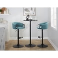 thumbnail image 3 of Claire Adjustable Bar Stool, Black Bar Stools, Bar Chairs, Swivel Bar Stools, Bar Stools Set of 2, Bar Height Stools Black, Gold Bar Stools (Black Metal, Light Blue Velvet), 3 of 6
