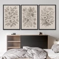 thumbnail image 3 of Framed Canvas Print Wall Art Set of 3 Sketch Floral Botanical Vintage Art for Living Room, Bedroom, Office - 16"x24"x3 BLACK, 3 of 7