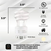 13Watt T2  CFL GU24 Light Bulb 2700K Warm White 900lm 4 Pack -  Approved Energy Saving