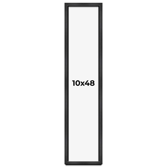 10x48 Shadow Box Frame Grey Charcoal Black | 0.875 Inches Deep | Solid Wood Shadowbox Display Frame