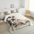thumbnail image 4 of Exotic Oriental Comforter Twin Japanese-Style Bedding Set, Mount Fuji Down Comforter Ink Painting Bed Set, Botanical Plants Bamboo Quilted Duvet Vintage Room Decor 2pcs, 4 of 6