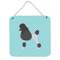 Carolines Treasures BB3739DS66 Poodle Checkerboard Blue Wall or Door Hanging Prints