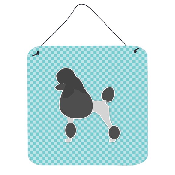 Carolines Treasures BB3739DS66 Poodle Checkerboard Blue Wall or Door Hanging Prints
