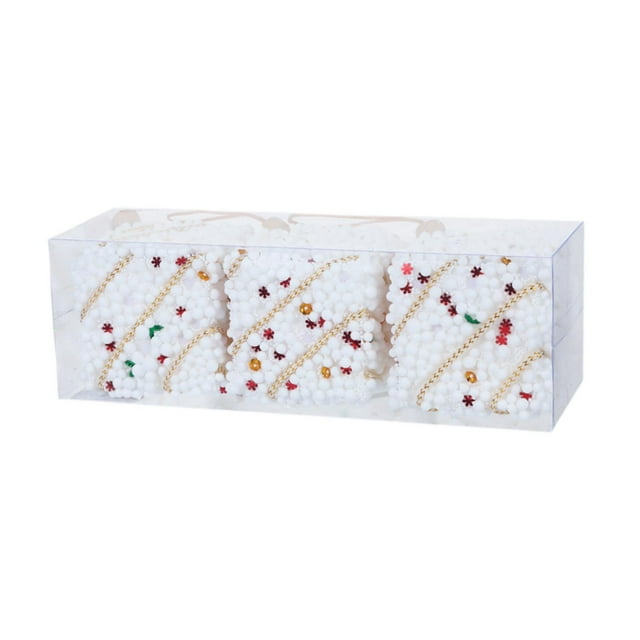 3 piezas de decoración colgante para árbol de Navidad, adorno navideño novedoso Blanco