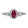 thumbnail image 5 of Sterling Silver Rhodium-plated Created Ruby & Diamond Ring, 5 of 7