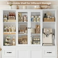 thumbnail image 6 of Hiphuta 63" Wide Large Kitchen Pantry Cabinet with Glass Door, 74" Tall Kitchen Storage Cabinet with 6 Drawers, Farmhouse kitchen Hutch for Kitchen Dining Room, White, 6 of 7