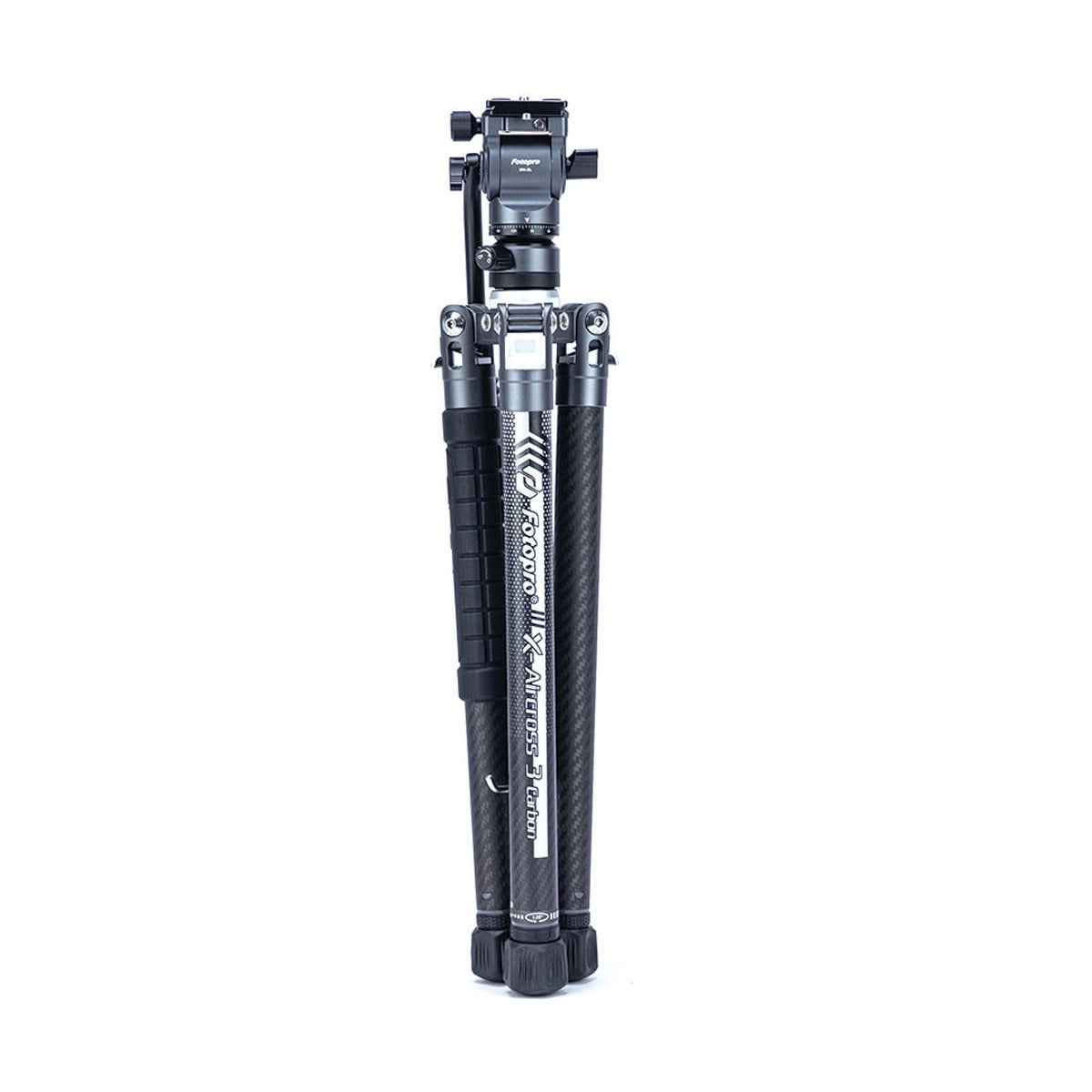 FotoPro X-AIRCROSS 3 Video 5-Section Carbon Fiber Tripod with MH-2L Fluid Video Head, Slate Gray