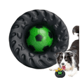 thumbnail image 2 of Interactive Dog Chew Toy Squeaky Tire Shaped Soccer Ball Insert Toy Durable Enrichment Pet Toy for Small Medium Large Dogs Puppy Play, 2 of 2
