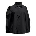 thumbnail image 3 of Aihuaihua Women's Tie Neck Elegant Blouse Dressy Casual Collared Long Sleeve Work Top Lightweight Business Office Shirts Black XXL, 3 of 4