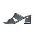 thumbnail image 3 of Ninety Union Bright Open Toe Open Back Mule On A Gold Trimmed Heel, Blue Jeans, 4, 3 of 5
