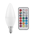 thumbnail image 2 of Candle Light Bulb Color Changing Bulb Pc Aluminum 3W Multi Color Changing Led Candle Light Bulb Ac85 265V With Remote ControlE12Rgb Warm White, 2 of 8