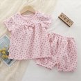 thumbnail image 2 of KPOPLK Toddler Kids Baby Girls 2 Piece T-Shirt +Shorts Sets Ribbed Polo Collar Tee Elastic Waist Outfits Clothes(18-24 Months,Pink), 2 of 5