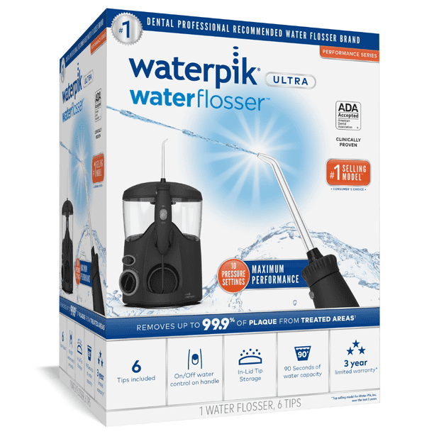 Waterpik Ultra Water Flosser with 10 Settings, 6 Tips, ADA