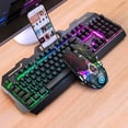 thumbnail image 1 of Wired Gaming Keyboard LED Rainbow Backlit Gaming Keyboard RGB Gaming Ergonomic Wrist 104 Keys for Windows & Mac PC Gamers$Mechanical Gaming Keyboard and Mouse Combo, 1 of 5