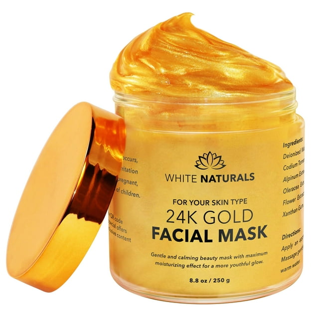 Mascarilla facial White Naturals de oro de 24 quilates antienvejecimiento con colágeno