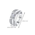 thumbnail image 2 of 1pc Stylish Men Finger Ring Simple Copper Male Ring Couple Wedding Ring (White), 2 of 9
