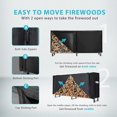 thumbnail image 2 of SPECSTAR 6ft Firewood Log Rack with Cover, Heavy Duty Indoor Outdoor Fireplace Logs Holder Cover Combo Set Black, 2 of 6