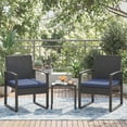 thumbnail image 3 of Set de 3 Piezas de Muebles de Patio – Sillas de Mimbre – Mesa de Café con Vidrio – Ratán PE – Jardín, Porche y Piscina – Sin Mecedora, 3 of 8
