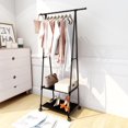 thumbnail image 2 of SUSUZI 63" Rolling Garment Rack with Wheels, 2 Storage Shelves, 66LBS Capacity Metal Coat Rack for Bedroom Cloakroom Laundry Room (Black), 2 of 6