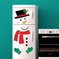 thumbnail image 1 of Imanes navideños para nevera con muñeco de nieve, imanes autoadhesivos grandes para nevera, decoraciones navideñas para el hogar para frigorífico, puerta de metal, garaje, armario Rojo Verde, 1 of 5