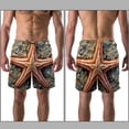 thumbnail image 3 of luoweisi Men's Beach Shorts Quick Dry Swim Trunks with Mesh Lining Starfish L, 3 of 5
