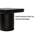 thumbnail image 6 of GZXS 23.6" Square Accent End Table with Artistic Parquet Wood Top, Rounded Edges and Grooved Cylindrical Base, for Living Room, Home Corner, Black, 6 of 8