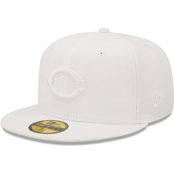 Men's New Era Cincinnati Reds White on White 59FIFTY Fitted Hat