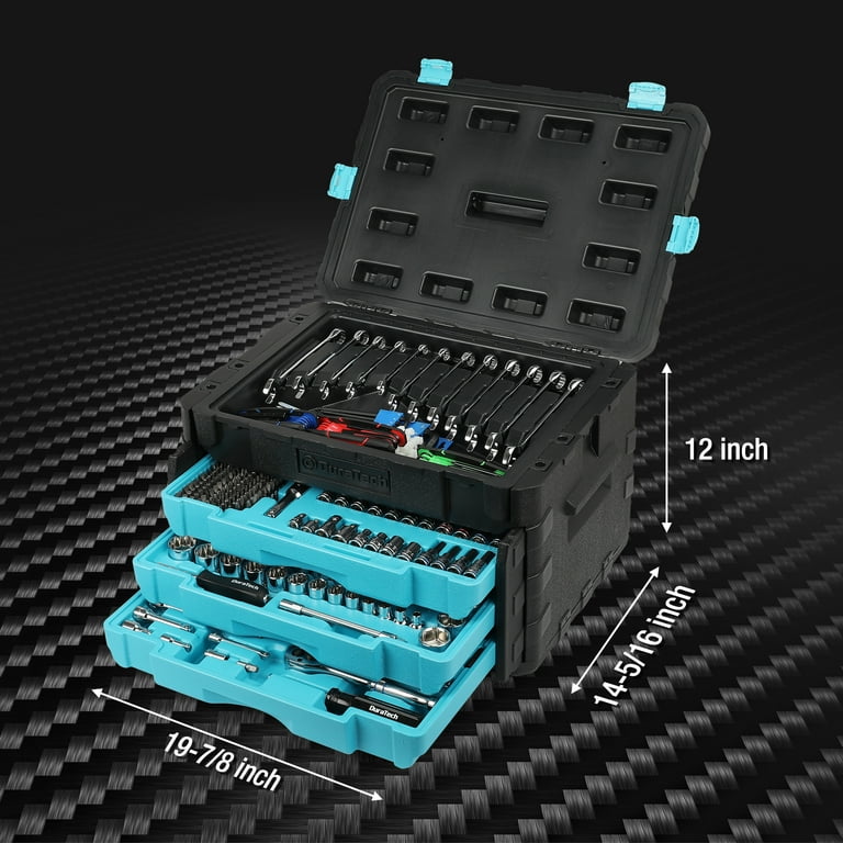 DuraTech 497-Piece Mechanics Tool Set, SAE/Metric Sockets, 90