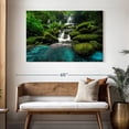 thumbnail image 3 of Elephant Stock Forest Waterfall Scene Wall Art - Horizontal Canvas Wall Art - Living Room Wall Decor - Nature Canvas - Teal And Gray Decor - 48" x 32", 3 of 8