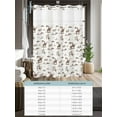 thumbnail image 6 of No Hook Cloth Fabric Shower Curtain with Snap in Liner, Western Cowboy Waterproof Shower Curtains Set with See Through Top Window, Retro Desert Cactus Country Cowboy Brown Bath Curtains 48"x72", 6 of 6