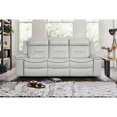 thumbnail image 3 of Lexicon Darwan Faux Leather 2-Piece Manual Reclining Sofa Set in Light Gray, 3 of 14