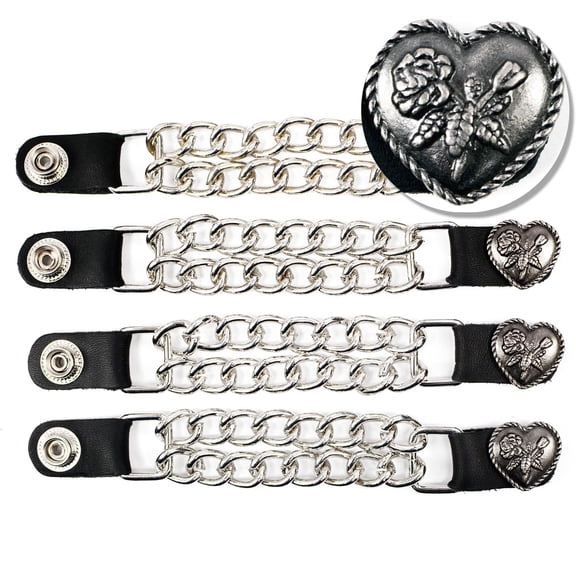 Milwaukee Leather Biker Vest Extender Set - 4 Piece Double Chain ...