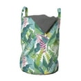 thumbnail image 1 of Tropical Laundry Bag, Watercolor Hawaiian Foliage Composition Fern and Monstera Leaves Exotic Nature, Basket with Handles Drawstring Closure for Laundromats, 13" x 19", Multicolor, by Ambesonne, 1 of 4