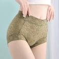 thumbnail image 4 of Women's French Ice Silk Lace Belly Panties High Waisted Ladies Briefs Sexy Underwear For Women 6-pack, 4 of 5